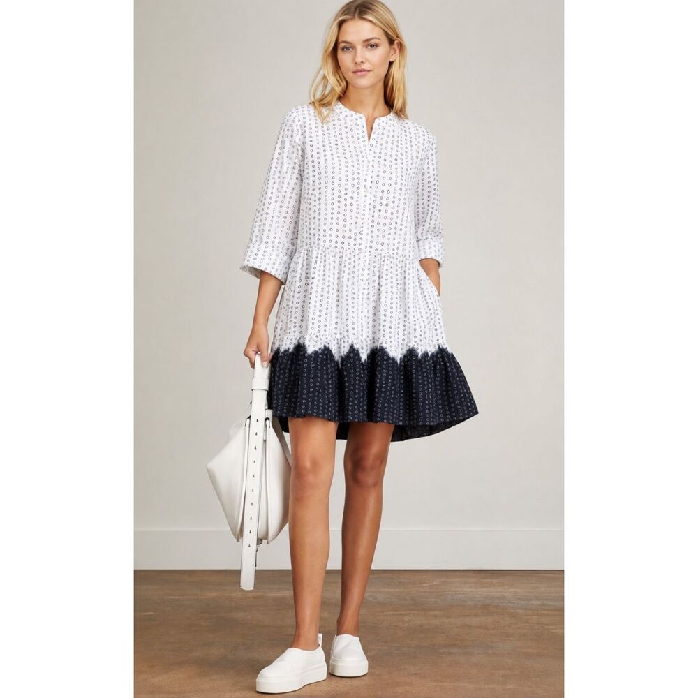 Apiece Apart Maurino Drop Waist Mini Dress by in the "Dipped Shibori, Lrg $326